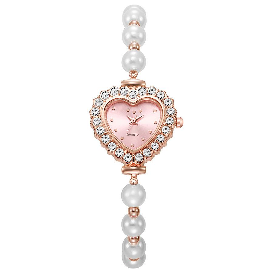 Nouvelle Montre pour Femme en Forme de Cœur à la Mode Montre Fleur pour Dames avec Bracelets Réglables Montres-bracelets