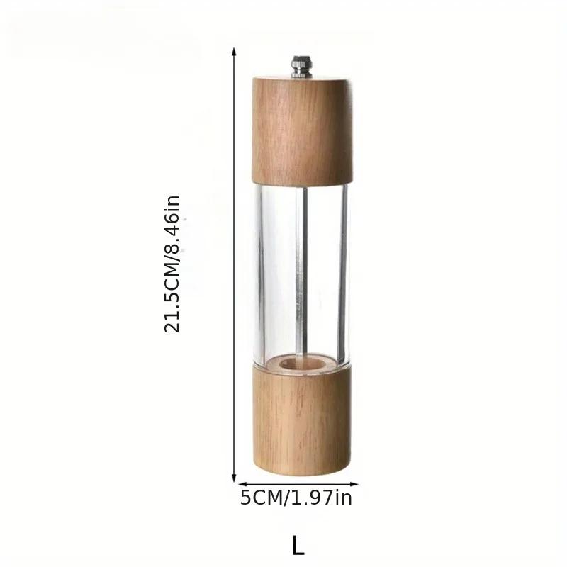 High Quality Acrylic Salt and Pepper Grinder Manual Salt and Pepper Mill Wood Shaker Adjustable Core Salt Grinder Kitchen Tools