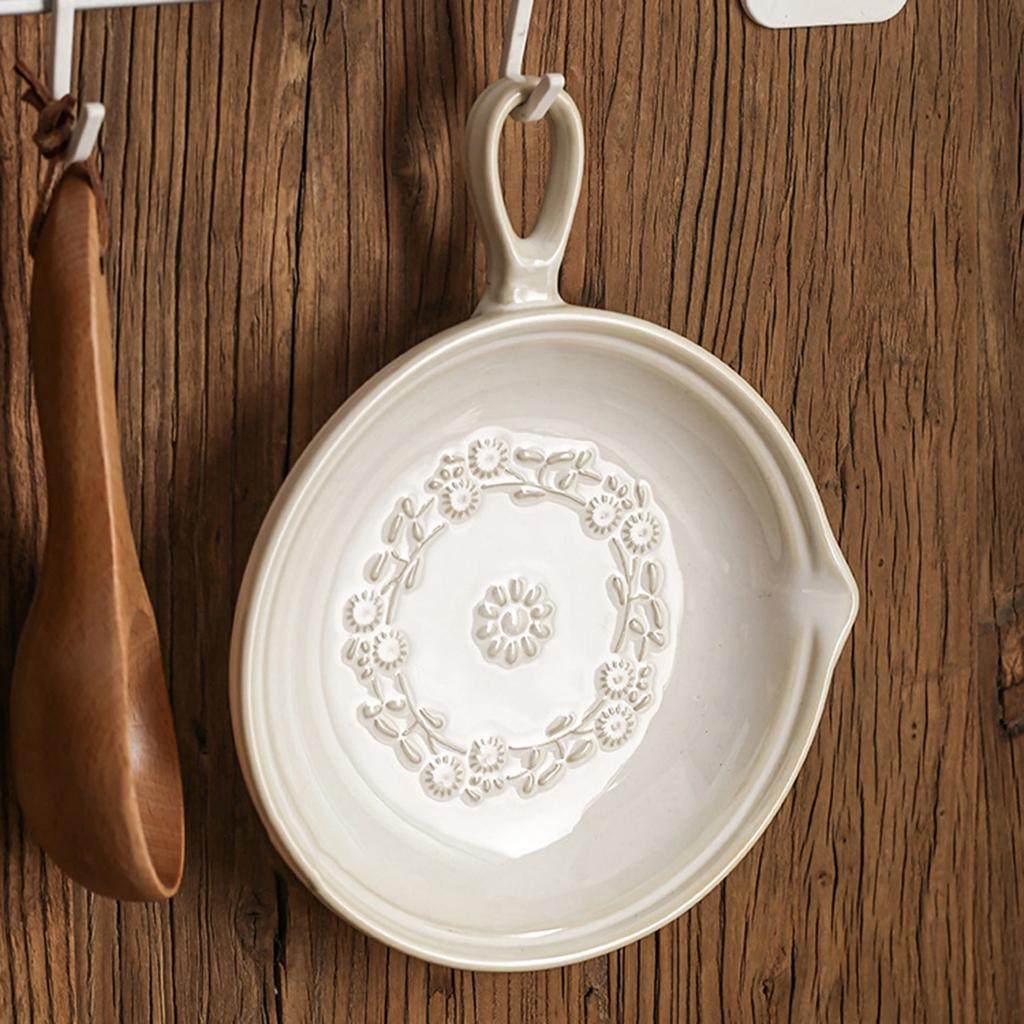 Japanischer Stil Retro Keramik Runde Platte Einzelner Griff Ofenveränderte Platte Geschirr Kreativ Salat Steak Salat Sushi Platte