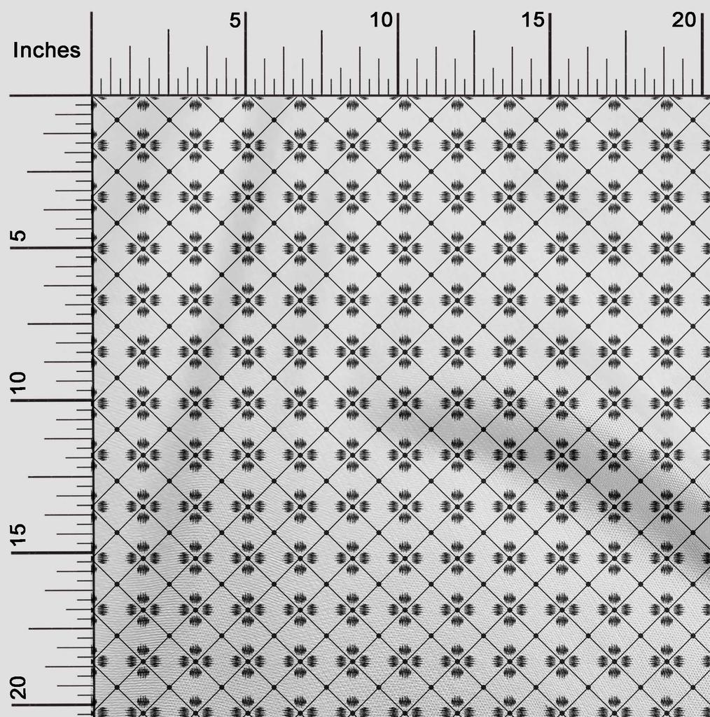 oneOone Cotton Flex Fabric Geometric Ikat Print Sewing Fabric BTY 40 Inch