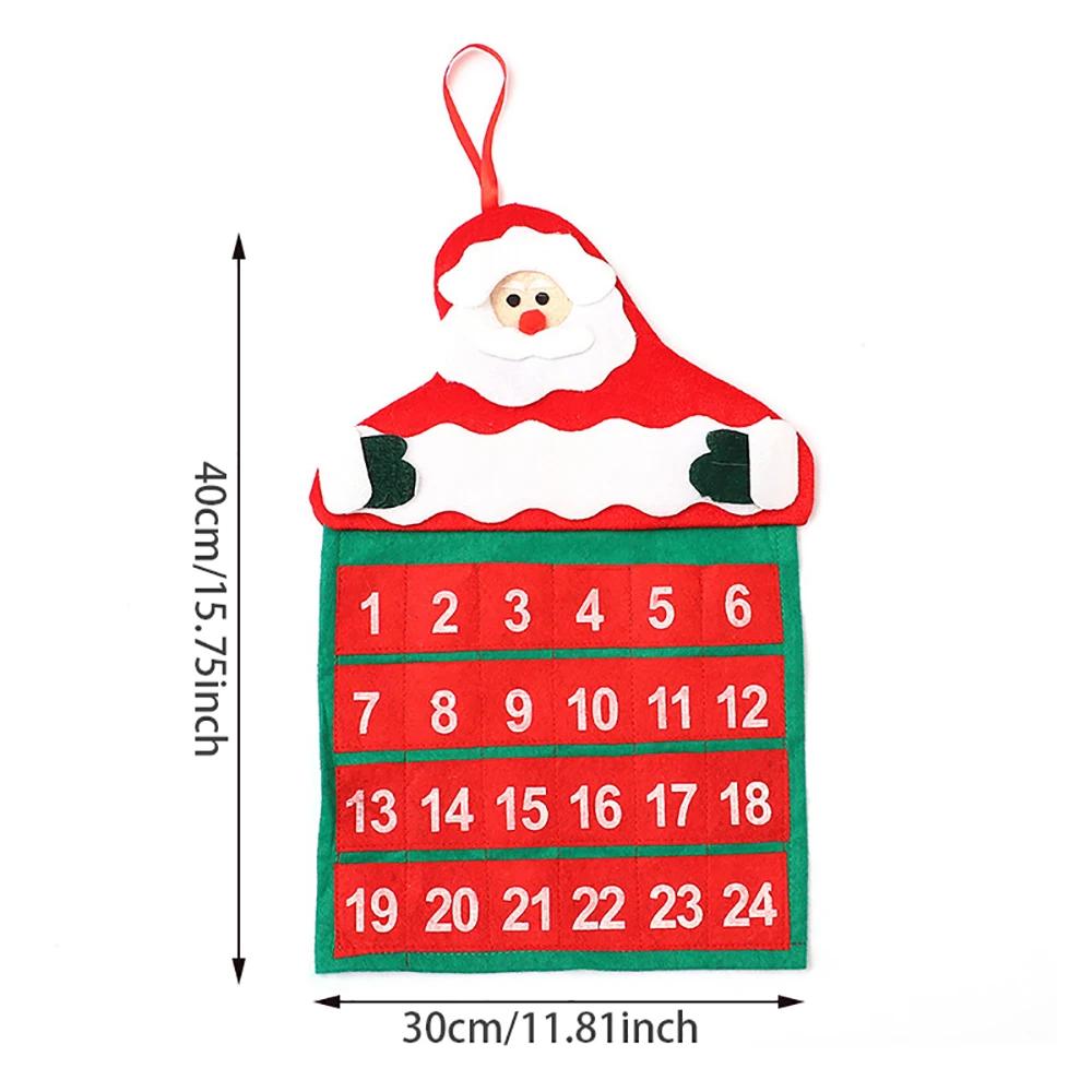 Runtow Non Woven Santa Claus Calendar, Christmas Calendar, Christmas Decor for Home ,2025 Xmas Tree Ornaments ,New Year 2026