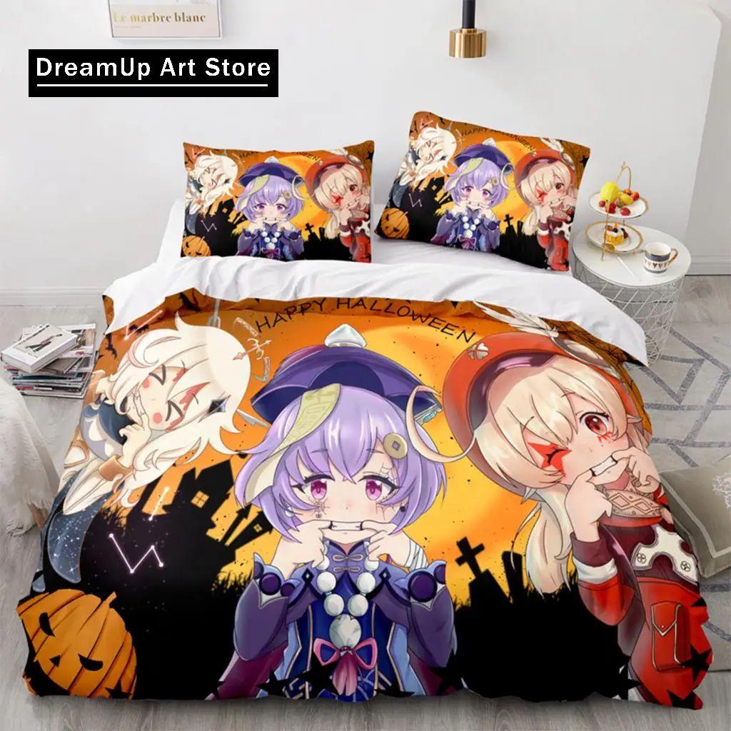 3D Print Anime Genshin Impact Xiao Bedding Set Boys Girls Twin Queen Full Size Duvet Cover Pillowcase Bed Adult Bedroom