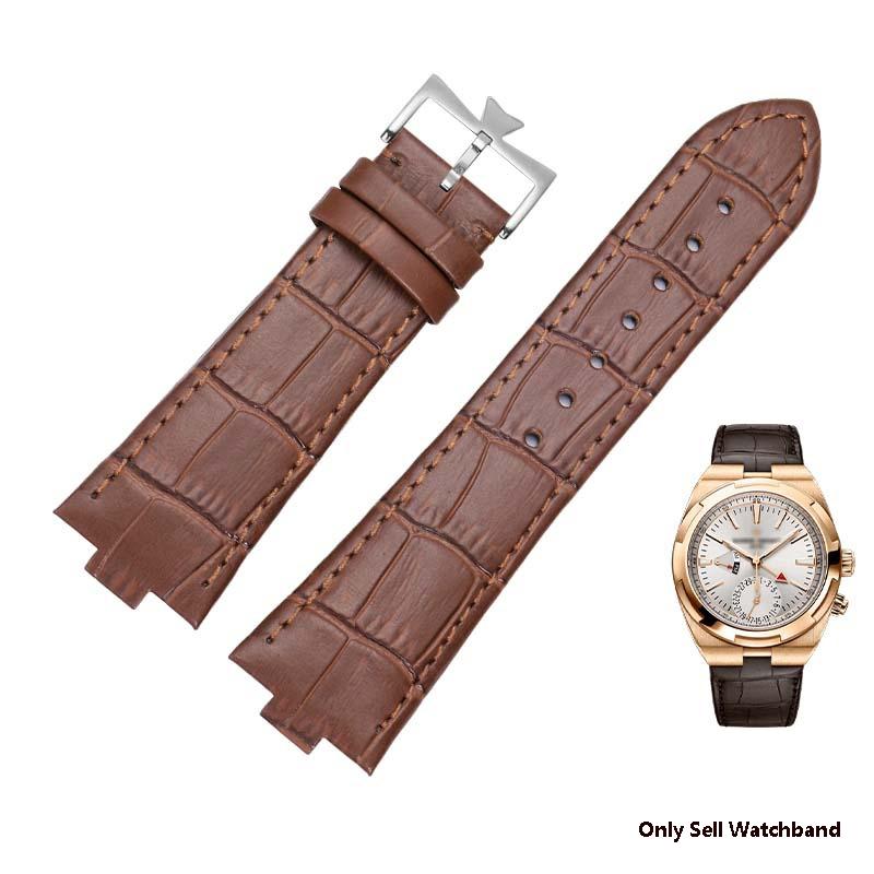 25*8Echtes Leder Uhrenarmband für Vacheron Constantin OVERSEAS Serie 4500V 5500V P47040 Edelstahl Schließe Herren Uhrenarmband