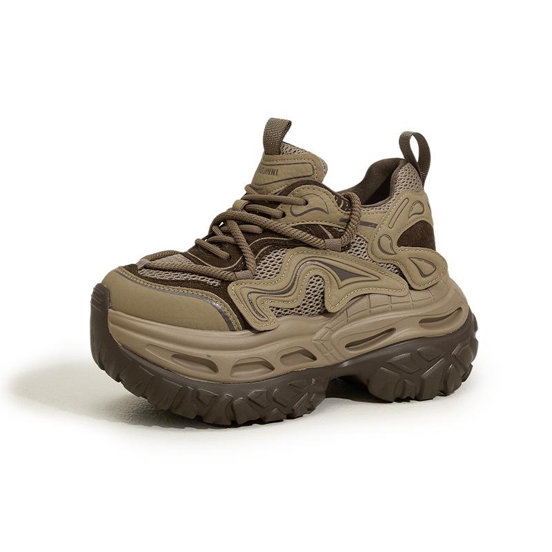 Thick-soled Dad Shoes Women's 2025 Autumn New Casual Sports Shoes Versatile Lightweight Soft-soled Inner Height-increasing Women's Shoes