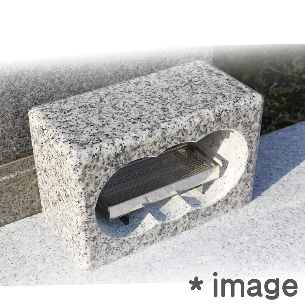 Incense Burner for Graves, Made of Premium White Granite with Stainless Steel Incense Dish, No Installation Required, Easy Installation, Dimensions: