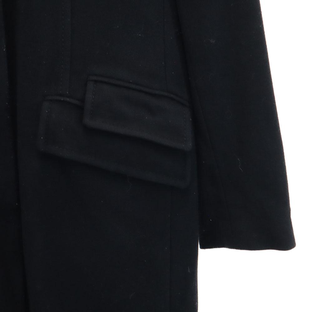 Paul Smith BLACK Flannel Wool Stainless Collar Coat 40 With Padded Liner Women Used