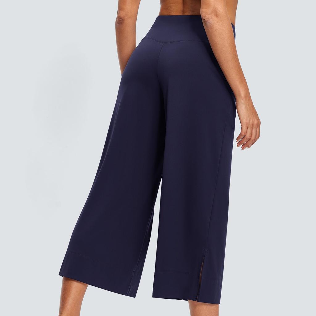Women's Summer 3/4 Trousers  Summer Trousers With Pockets Causal Loose Trousers Fabric Trousers Sport Leisure Beach Trousers