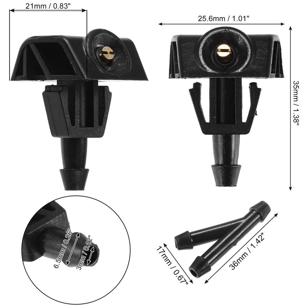 ACROPIX Windshield Wiper Washer Nozzle Jets for nis san Compatible with Note Black 7pcs