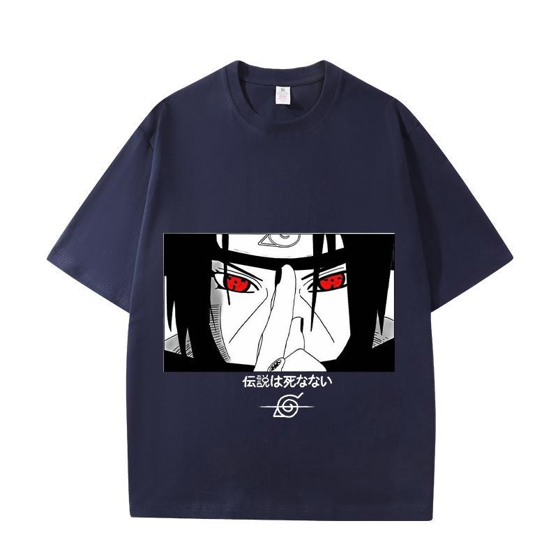 2026 New Naruto Anime Pattern Crew Neck TShirt Unisex 2D Printed Pure Cotton Short Sleeve Casual Fashion Loose Fit