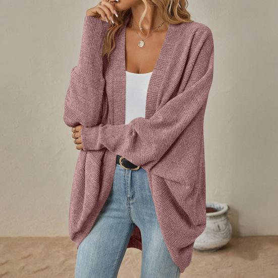 Women Batwing Sleeve Sweater Cardigan Casual Oversized Open Front Knit
