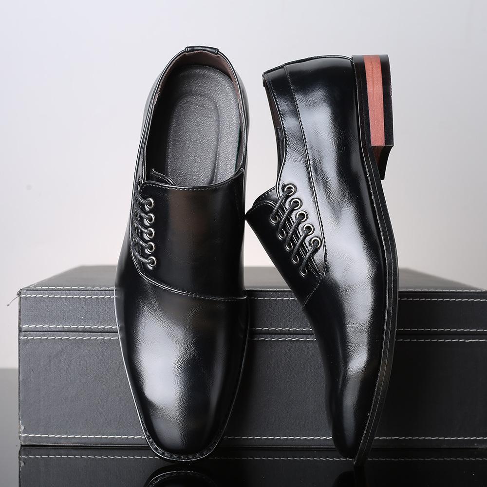 2025 New Men's Large Size Business Dress Leather Shoes Fashion Casual Side Lace Up Men's Shoes Men Shoes