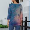 Women's Fashion Casual Round Neck 3/4 Sleeve Loose Printed T-Shirt Ladies Top
