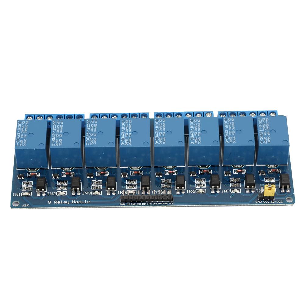 8 Channel Relay Module with Optocoupler Isolation Blue Board PLC Relay Module for Control(12V)