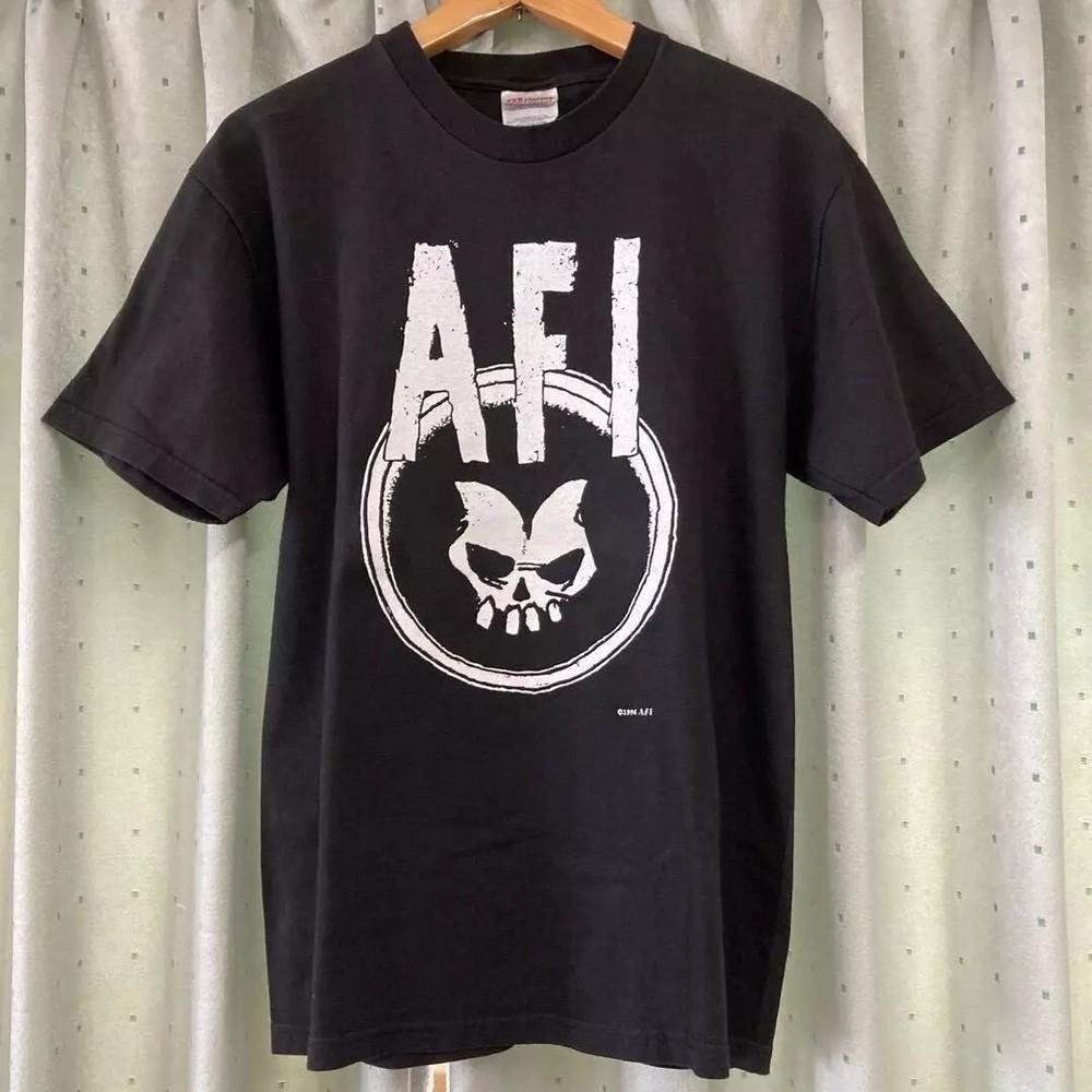 

AFI Band Logo Basic Style Black Cotton Unisex T shirt For Men Women S5XL Unisex T-Shirt XXXL