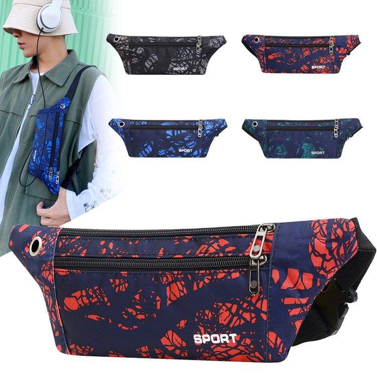Running Waist Bag for Men Oxford Cloth Waterproof Crossbody Chest Bag Multi Functional Waist Bag