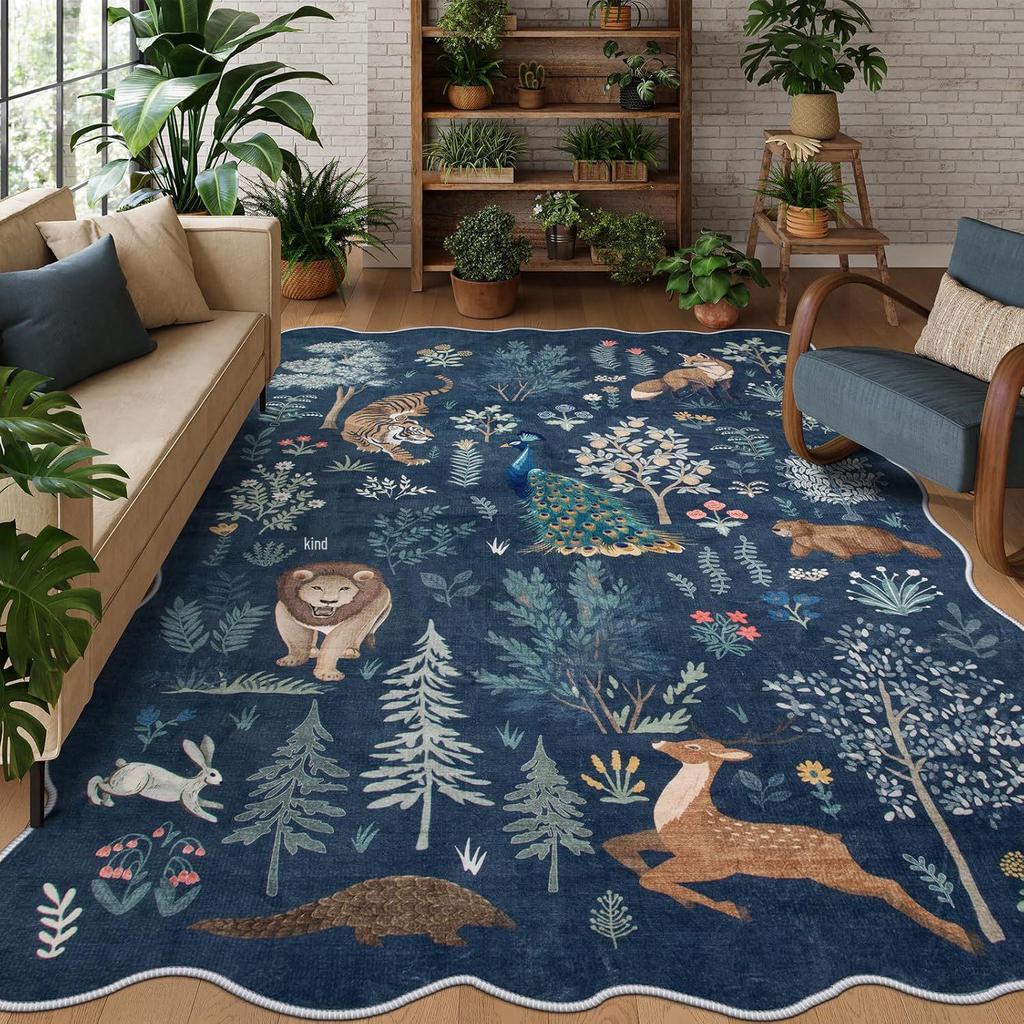 American Forest Stain-Resistant Sofa Rug – Easy-Clean Living Room, Bedroom, or Bedside Carpet Decoration Blanket