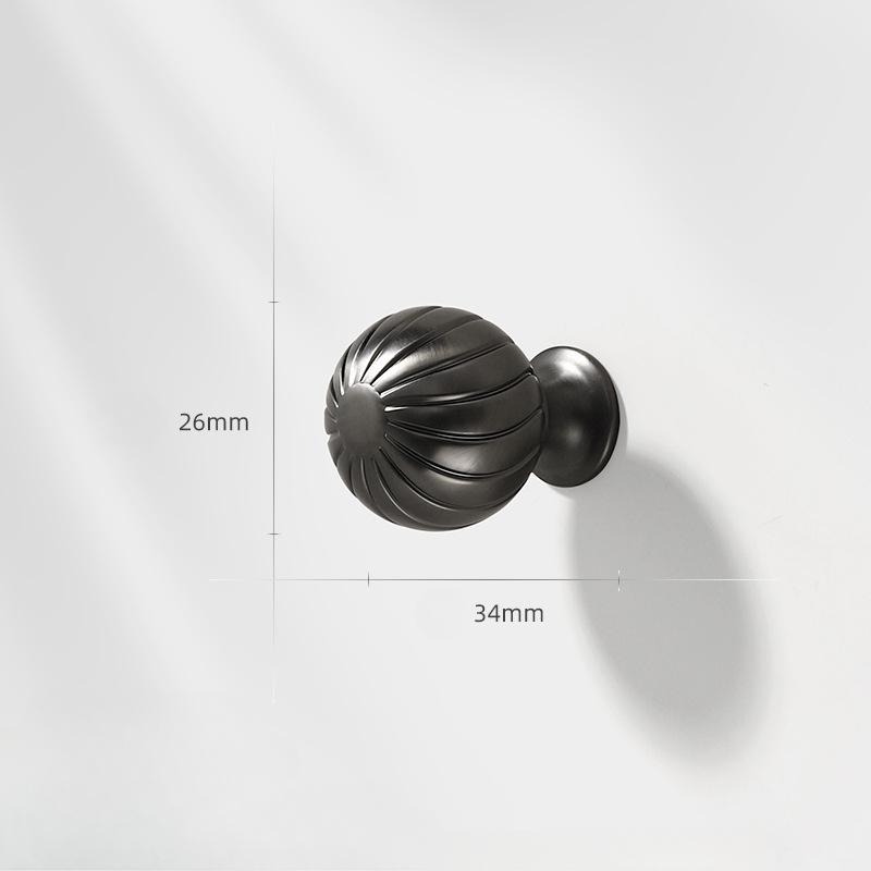 Zinc Alloy, Corrugated, Round, Round Handle, Bedside Table Wardrobe, Wine Cabinet Drawer, Gold Handle, Simple Kitchen Cabinet