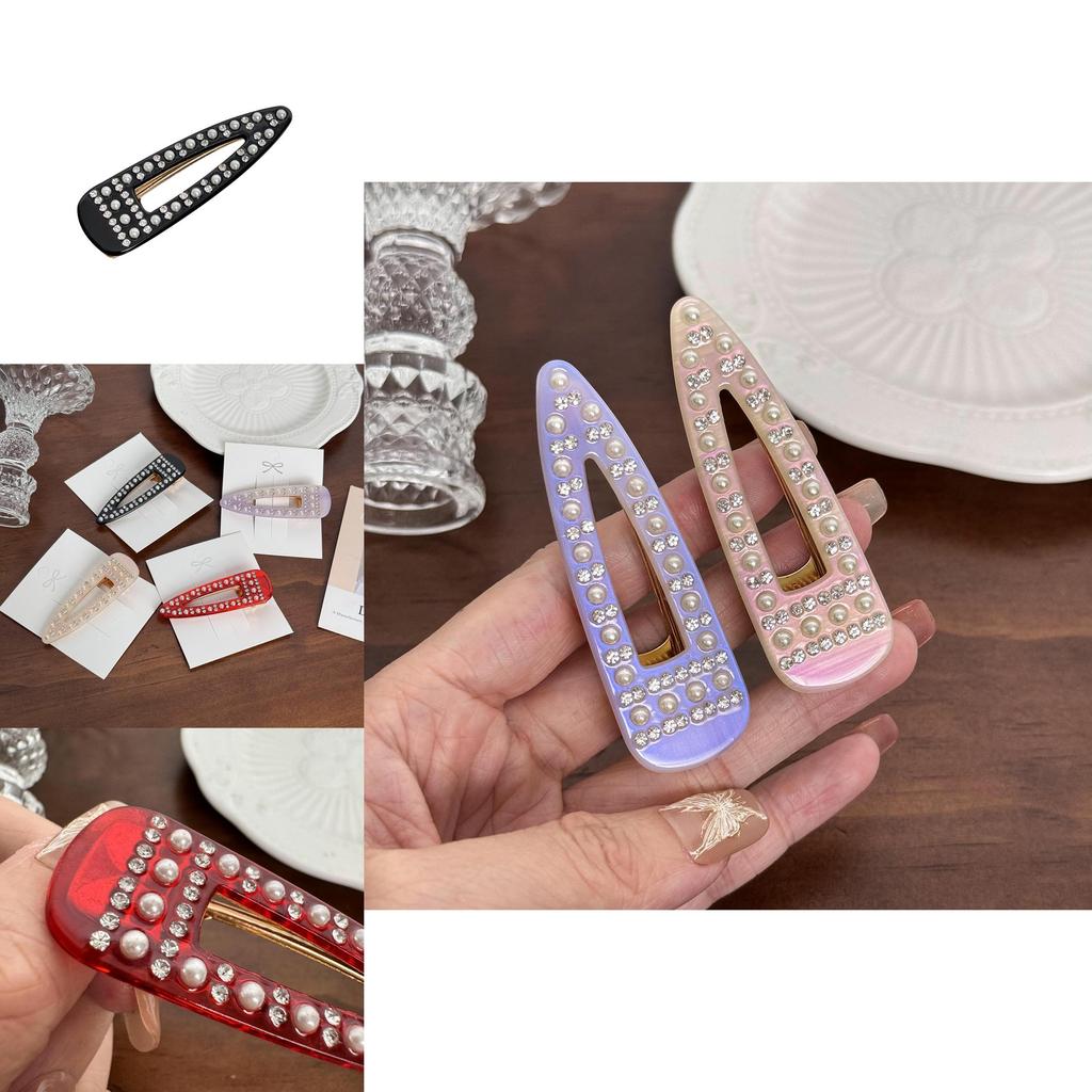 Chic Black And Colorful Hair Clip With Full Rhinestones For Trendy Summer Styles
