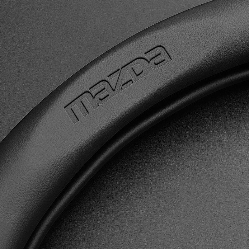 38CM Carbon Fiber Leather Steering Wheel Cover For Mazda 2 3 CX5 CX30 CX8 CX3 Mazda2 6 5 CX9 BT50 Car Accessories