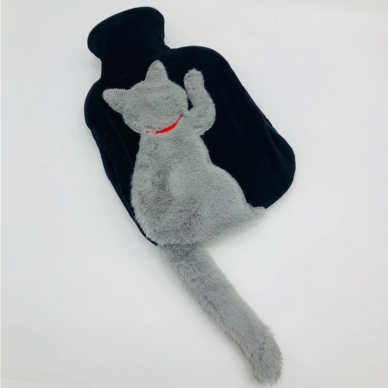 

Imitation Rabbit Fur Hot Water Bottle with Cute Tail - Washable, PVC Pressure Resistant Hand Warmer