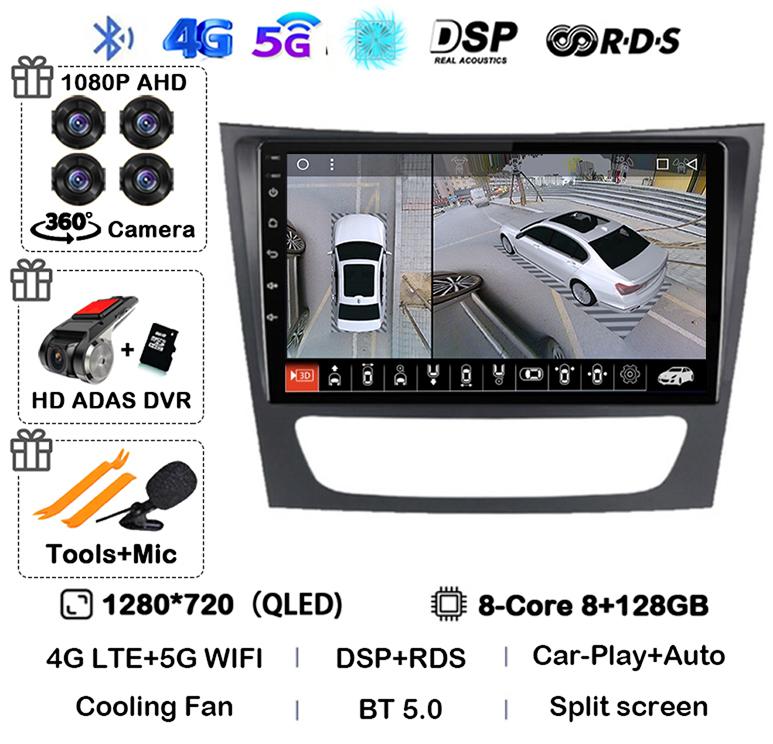 Android 14 Auto Carplay Car Radio For Mercedes Benz E-class W211 E200 E220 E300 E350 E240 CLS 2002-2010 Multimedia Player Stereo