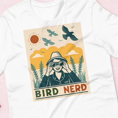 Bird Nerd T Shirt Retro Birdwatching For Ornithologists Vintage Slightly Fashion Top For Everyday Wear Versatile Graphic