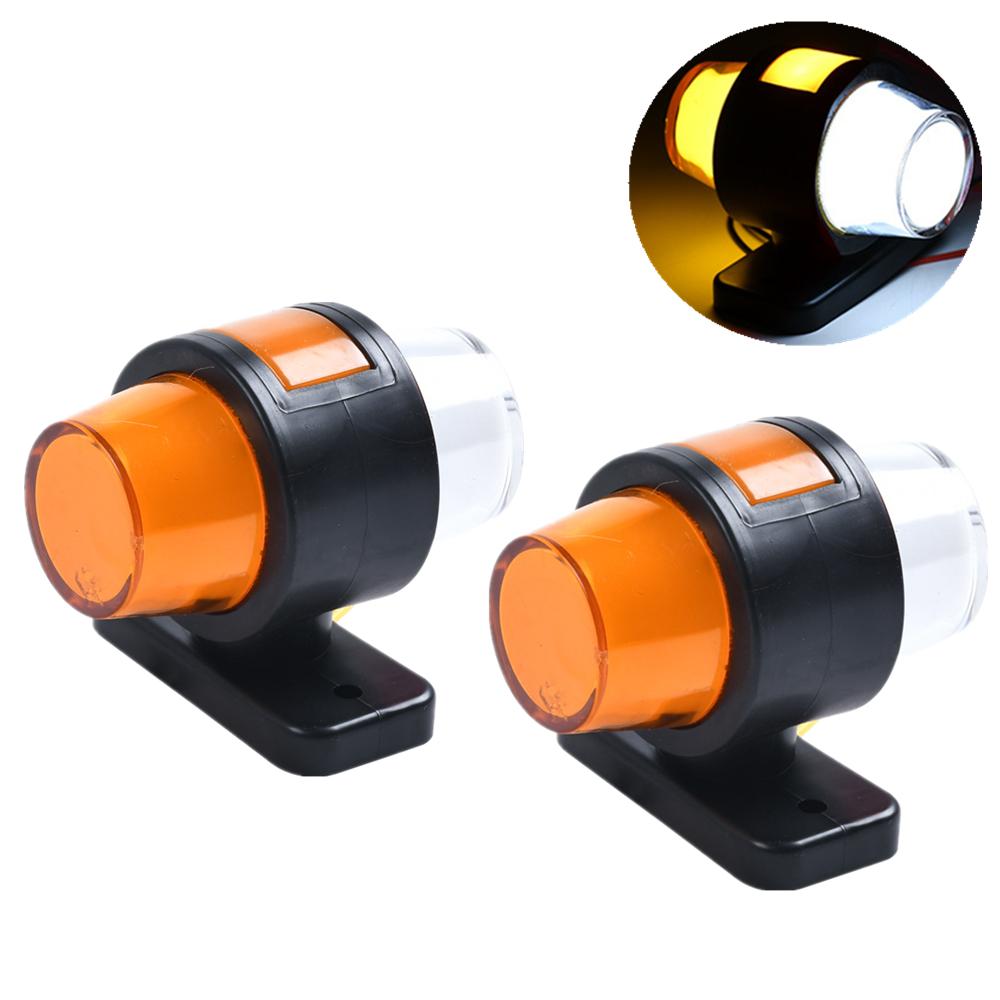 2PCS Double Face with Side Light Lorry Truck Outline LED Lamps Car Side Marker Lights Caravan Indicators Rear Warning Lamp