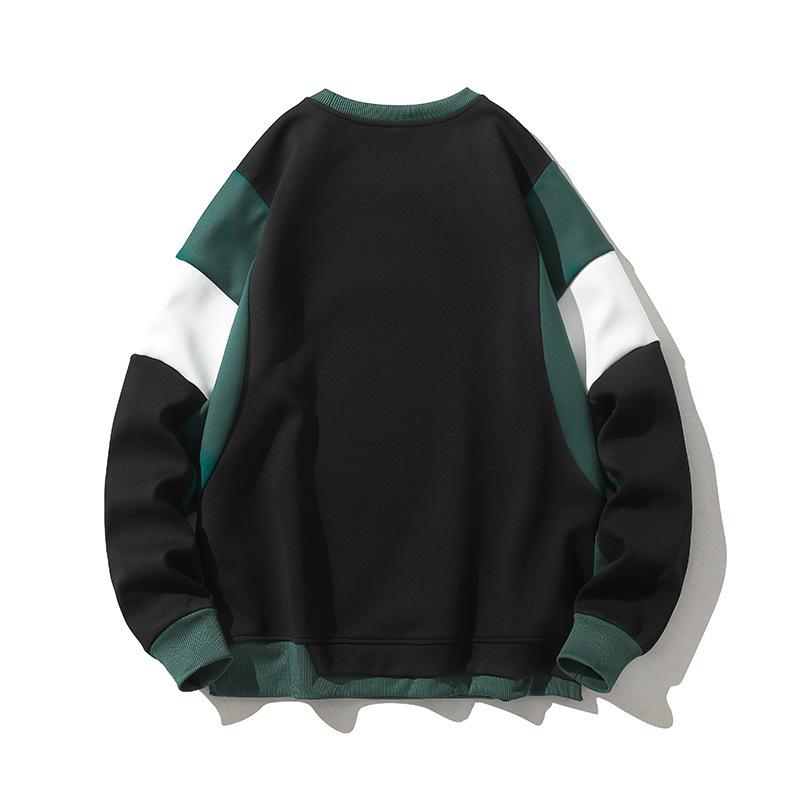 Spring Splicing Sweater Men's American Retro Simple Classic Contrasting Color Design Sense Long Sleeves