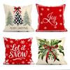 45cm Merry Christmas Theme Cushions Pillowcase Polyester Cushion Cover Throw Pillow Pillowcover Home Car Sofa Decor