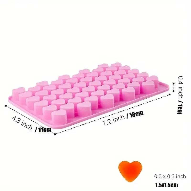 Mini Heart Shape Food-grade Silicone Molds Cute Silicone 55 Grids Heart for Party Wedding Jelly Baking Decorating Tools