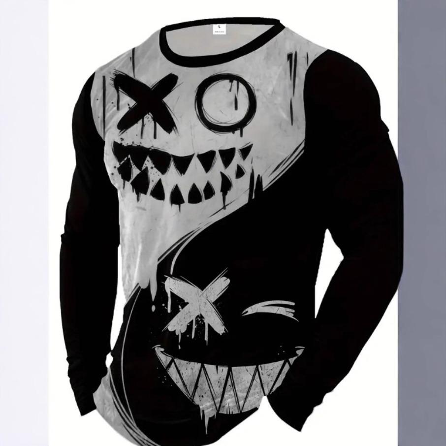 women o neck long sleeve 3d print t shirt