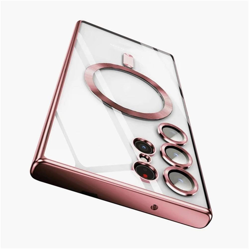 Luxury Plating Magnetic Case For Samsung Galaxy S21 S23 Fe S24 Ultra S22 Plus Apple Magsafe Cover 10H 6K Glass Camera Protect