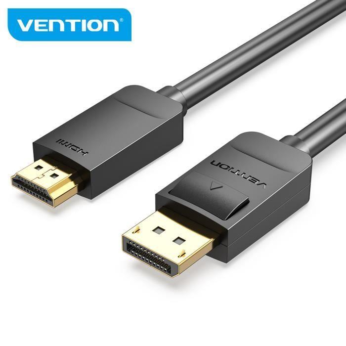 Câble adaptateur DP vers HDMI - VENTION - 3m - 1080P à 60Hz - Cordon audio - Plaqué or