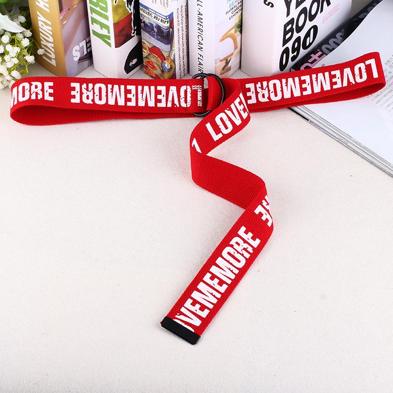 Canvas Belt Women S Electrophoretic Double Ring Buckle Harajuku Simple Retro Jeans Belt