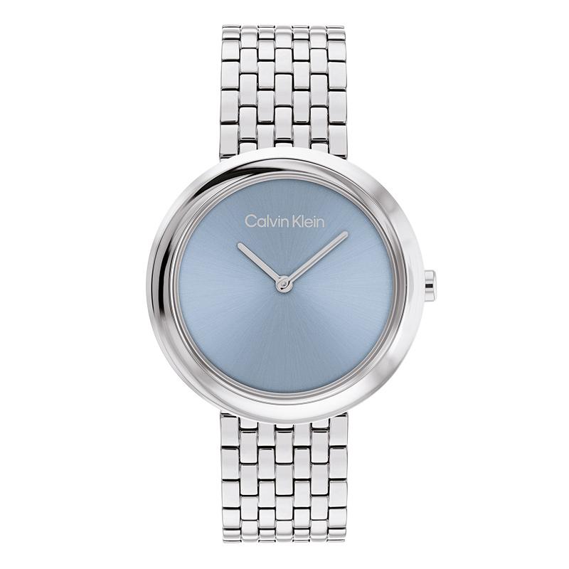 Calvin Klein Quartz Watch Steel Bracelet Blue Dial Milanese Weave Fashion Women watches 25100065CK 25100065-1 Blue