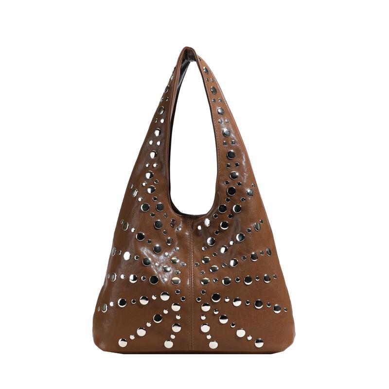 Bag 2025 New European and American Fashion Rivet Punk Style Handbag Women's Casual Shoulder Underarm Bag Tide