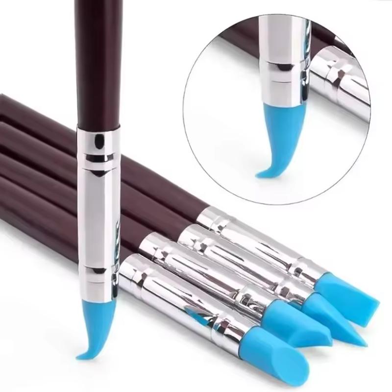 5Pcs Soft Head Silicone Clay Sculpting Tools Set Pottery Carving Modeling Dotting Nail Art DIY Craft Tools Kit