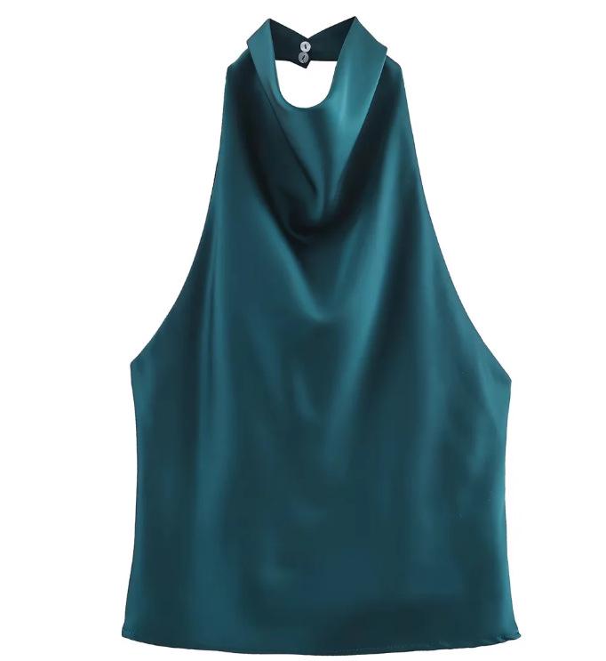 European & American Women's Satin Halter Top - Trendy INS Influencer Style