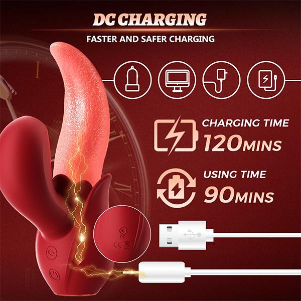 Realistic Tongue Licking Sucking Vibrator Nipples Clitoral Stimulator Clit Sucker Rabbit Sex Toys for Women Female Masturbation