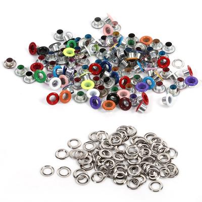 100 Takım 4mm Metal Halkalar Scrapbooking Kart Deliği Deri El Sanatları Giyim Aksesuarı (Karışık renk)