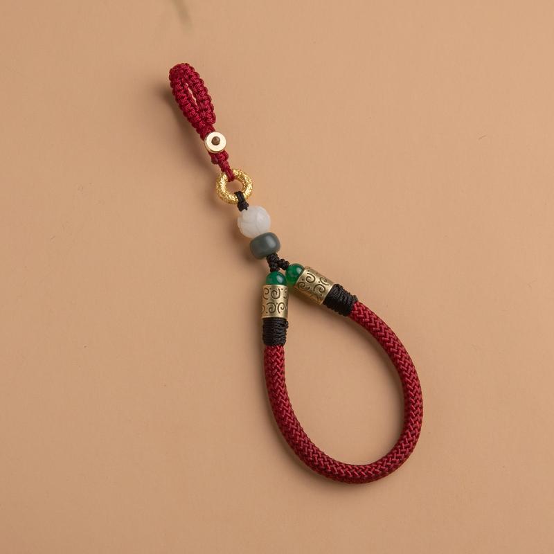 Sturdy Anti-Drop Bodhi Lotus Phone Lanyard with Finger Ring & USB Flash Drive Pendant - Universal for Men & Women