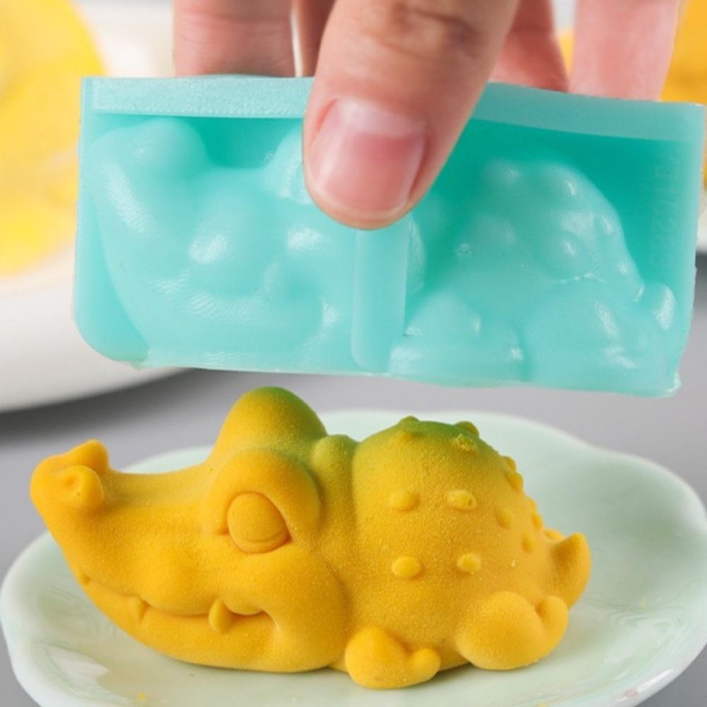 New Silicone Material Dinosaur Ice Cube Tray 3D Reusable Silicone Ice Molds DIY Mold Crocodile Baking Mold Party Supplies
