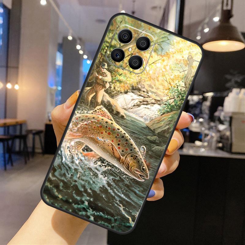 Trout Fish Fishing Case For Honor Magic 7 6 5 Lite Cover For Honor 200 400 Pro 50 70 90 X9 X8a X8b X9a X9b X9c