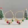 Festive Rhinestone Jingle Bell Earrings: Christmas Tree, Bowknot, Ear Pins & Hoops.