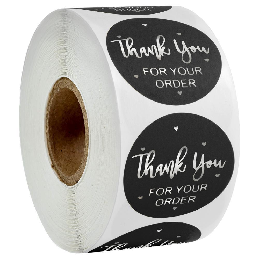 Transparent Self-Adhesive 'Thank You for Your Order' Hot Stamping Sealing Sticker