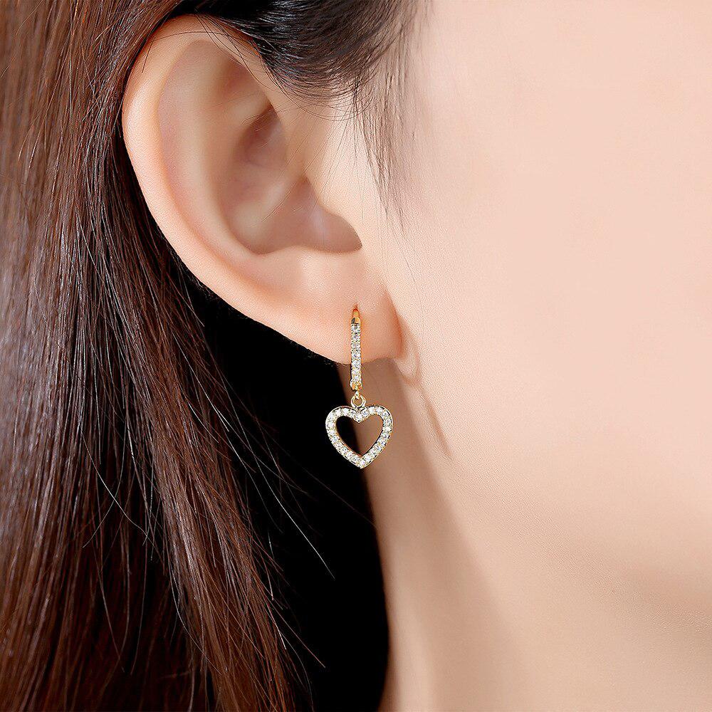 New Trendy Gold Heart  Earrings for Women Party Gift Jewelry Wholesale