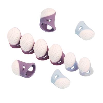 Sewing Thimbles Silicone Sewing Finger Tips Anti-Slip Finger Cover Hollowed Protector Sleeve Diy Hand Cross-Stitch Sewing Tools