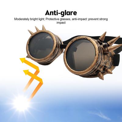 2024 neue Vintage Stil Steampunk Schutzbrille Schweißen Punk Brille Schutzglas für Cosplay Party Dekorationen Vintage Sonnenbrille
