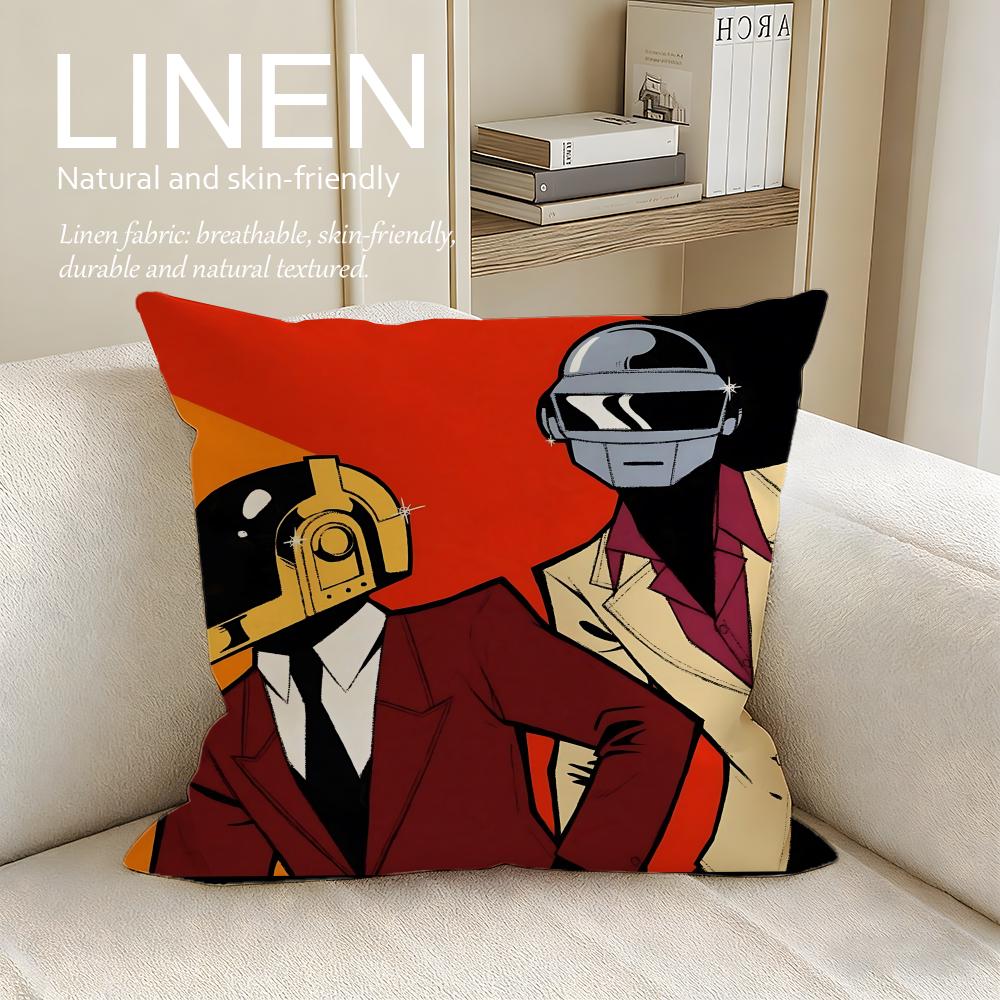 Music Daft Punk Cushion Cover Pillowcase Set Pcs X X Breathable Washable Sofa Cushion Cover