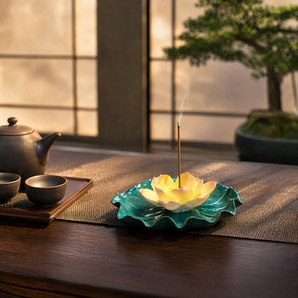 Schlafhilfe Lotus Tischräuchergefäß Keramik Lotus Räucherstäbchen Aromatherapie